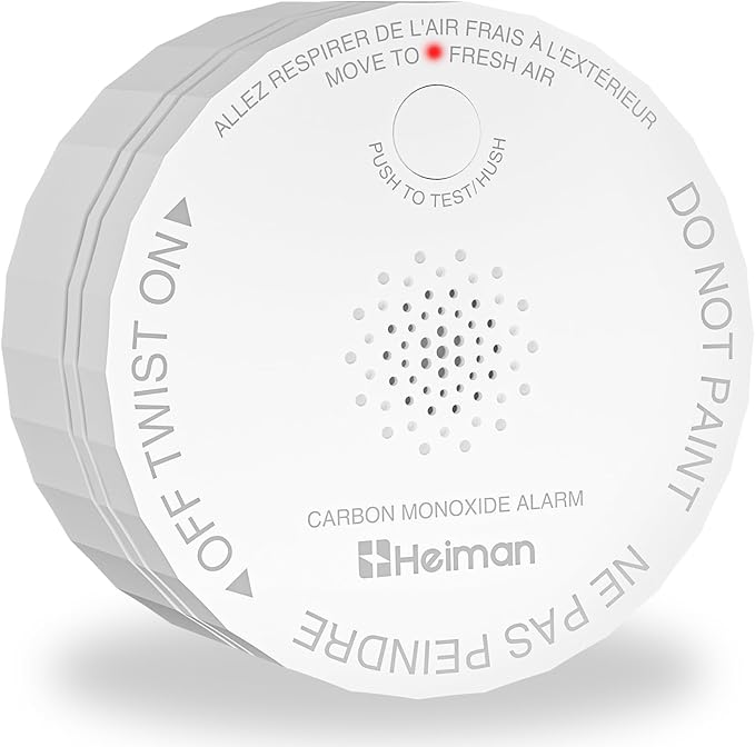 Heiman Carbon Monoxide Detectors, Mini CO Detector Long Battery Operated by HEIMAN