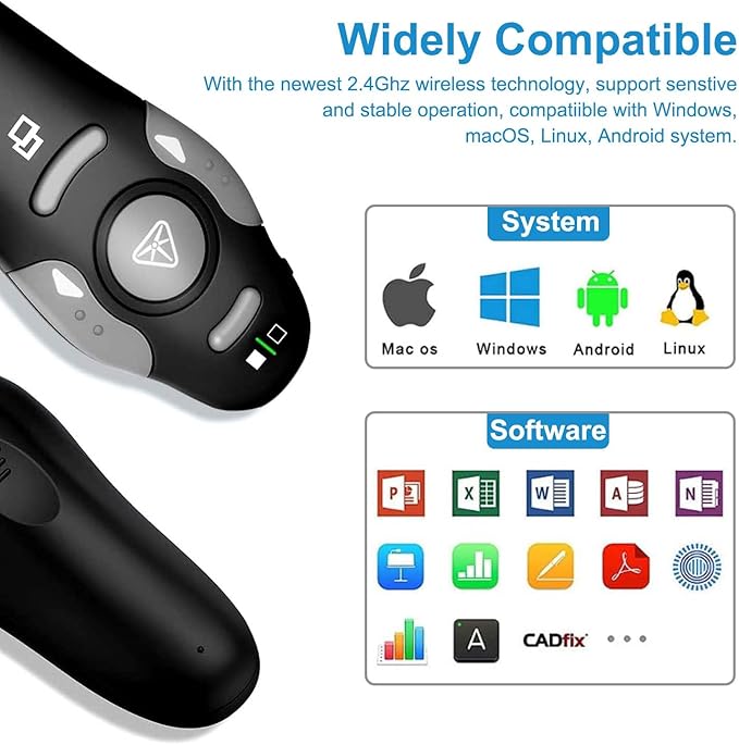 VOVIGGOL USB/Type-C 2 in 1 Presentation Clicker - Image 6