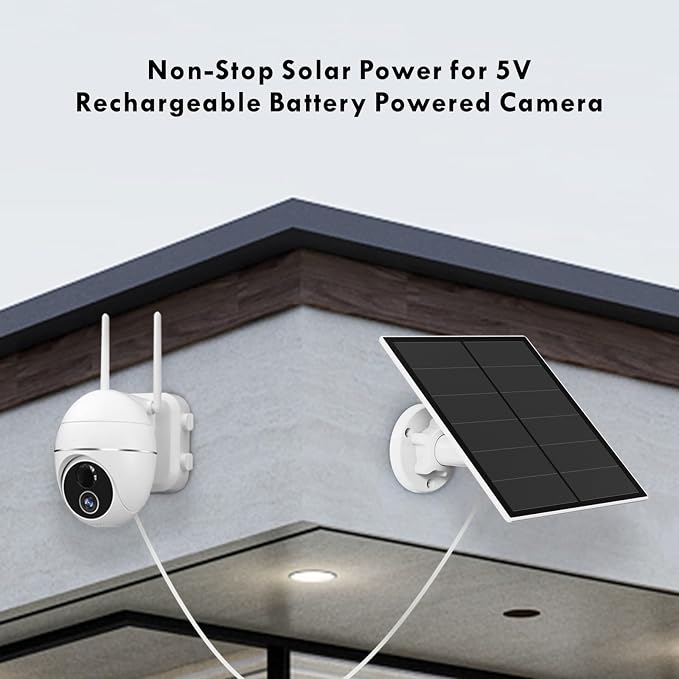Solar Panel for Security Camera, 5W USB Solar Panel Compatible - Image 6