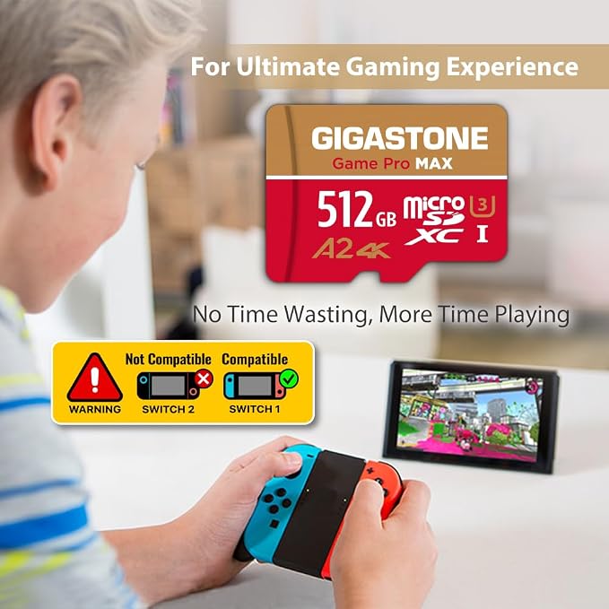 【for Switch 1 Only】 GIGASTONE 512GB Micro SD Card, 4K Game Pro MAX, A2 V30 - Image 5