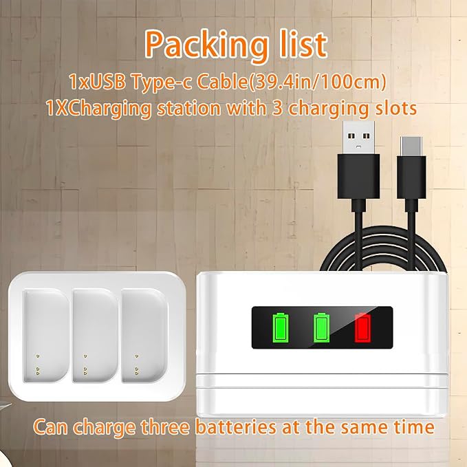 2 Pack 3-Slot Ring Battery Charging Station/Battery Charger, - Image 6