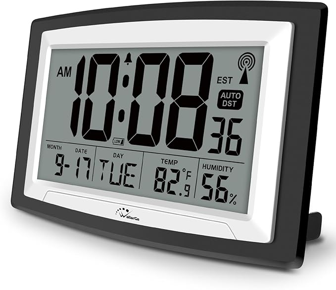 WallarGe Atomic Clock with Indoor Temperature and Humidity, 12.5 Inch by WallarGe
