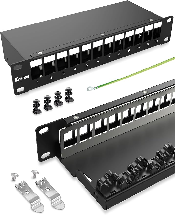 12 Port Blank Keystone Patch Panel by Enmane