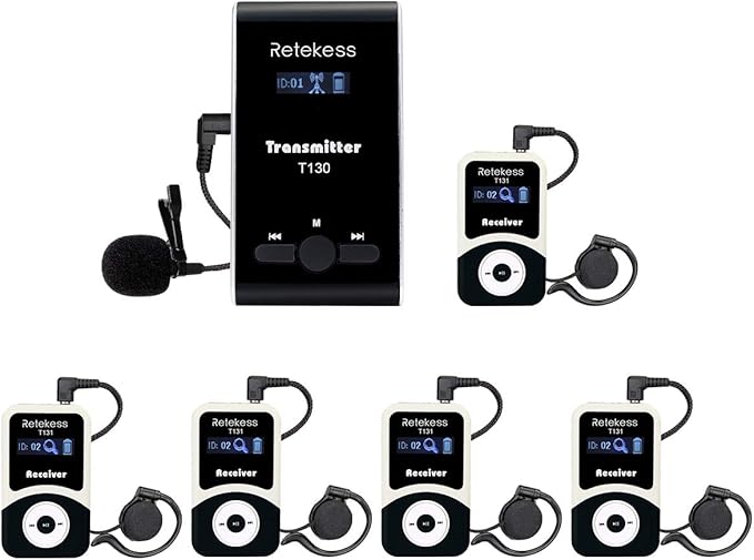 Retekess T130 Church Translation Device, Tour Guide System Rechargeable by Retekess
