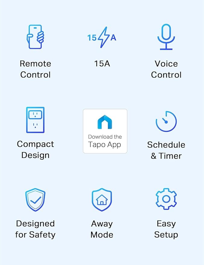 TP-Link Tapo Smart Plug Mini 15A, Smart Home Wi-Fi Plug, Super Easy Setup - Image 2
