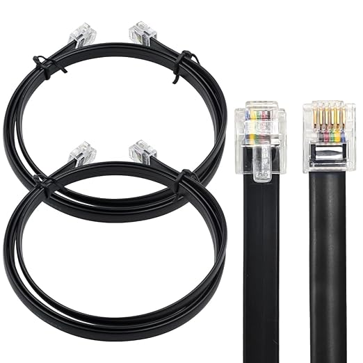 RJ12 Cable Short 3 feet Telephone Line Cord by XANHAM