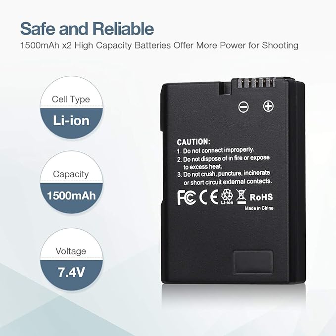 EN-EL14 EN EL14A Battery USB Charger and 2-Pack Rechargeable Batteries - Image 2