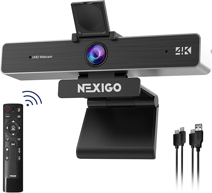 Zoom Certified, NexiGo N950P 4K Zoomable Webcam, RF Remote, Sony_Starvis Sensor by NexiGo