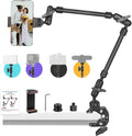 22" Magic Arm w Clamp, Overhead Phone Mount, Desk Camera Mount w Articulating by JEBUTU