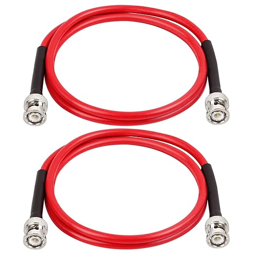 MOOKEERF BNC Cable - 3FT 2PCS RG58 50 ohm BNC Male to Male Coax Cables Low Loss by MOOKEERF