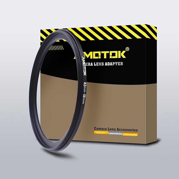 82mm Lens to 58mm Camera Lens Adapter, 82mm to 58mm Filter Step-Down Ring by AMOTOK