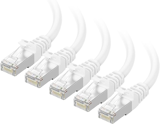 Cable Matters 10Gbps 5-Pack Snagless Shielded Cat 6A Ethernet Cable - 7ft by CableMatters