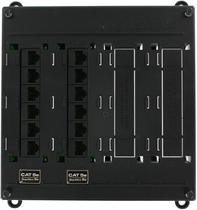 Leviton Twist and Mount Patch Panel, 12 CAT 5e Ports by Leviton