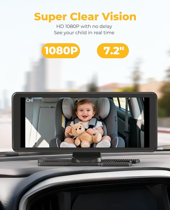LUCKVIEW BM5PRO 7.2" 1080P HD Baby Car Camera - Image 4