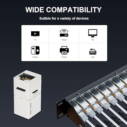 iwillink 10Gbps Cat7 Patch Panel 24 Port, RJ45 Through Coupler 1U Shielded - Image 2