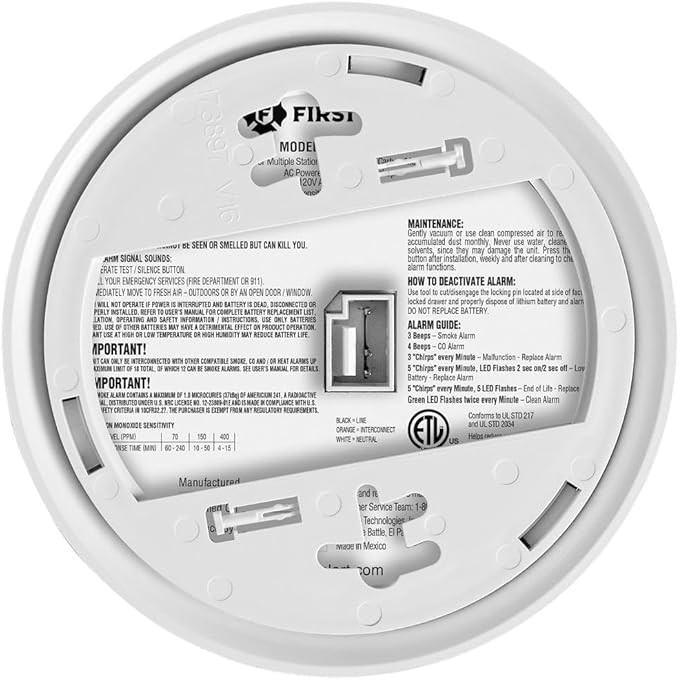 First Alert Hardwired Smoke and Carbon Monoxide Detector Combination Alarms - Image 6