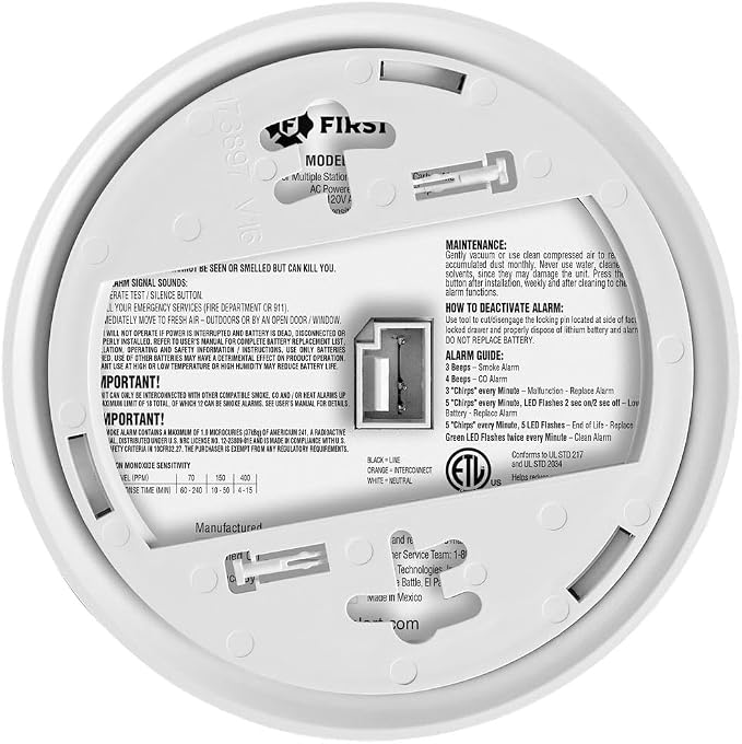 First Alert Smoke and Carbon Monoxide Detector Combination Alarms, SMICO105-AC - Image 5
