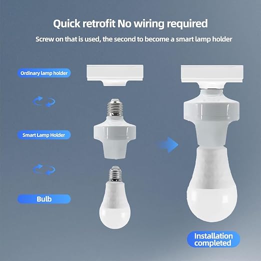 QIACHIP Remote Control Light Socket E26 E27 Bulb Socket Adapter, ZigBee Smart - Image 8
