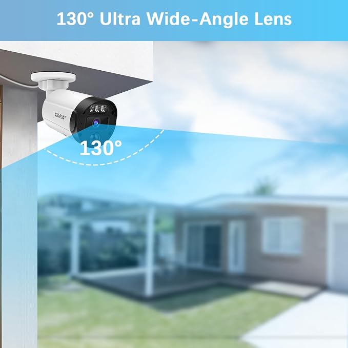 【130° Ultra Wide-Angle & 90 Days Storage】 Outdoor Wired Security Camera System - Image 5