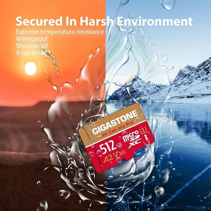 Gigastone 512GB Micro SD Card, 4K Camera Pro, A2 V30 UHS-I U3 C10, - Image 7
