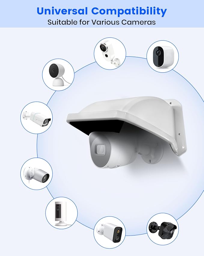 Universal Security Camera Sun Rain Cover Shield, ABS Plastic Protective Proof - Image 2