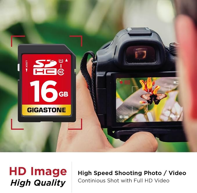GIGASTONE 16GB SD Card UHS-I U1 Class 10 SDHC Memory Card High-Speed Full HD - Image 4
