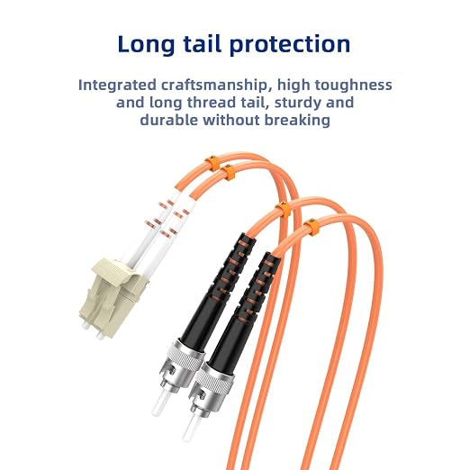 OM1 LC to ST Fiber Patch Cable, 6M/19.6FT Multimode Duplex 62.5/125μm Fiber - Image 5