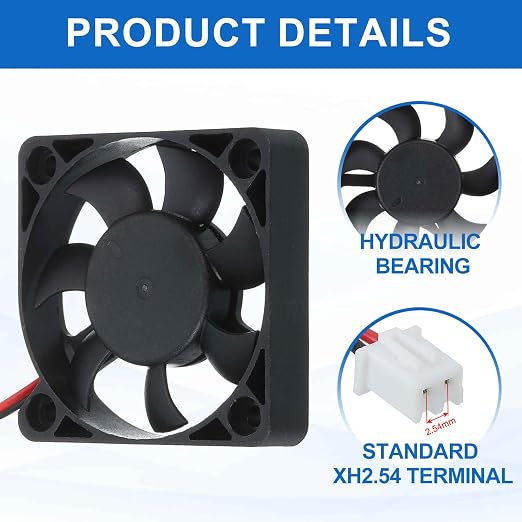 MECCANIXITY 5010 Fan 50mm x 10mm 2 Inch 5V Small Plastic Cooling Fan 2 Pin - Image 4