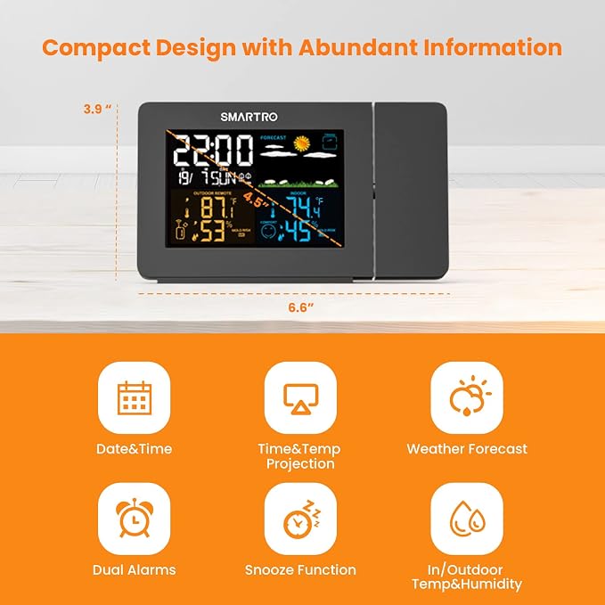 SMARTRO SC91 Projection Alarm Clock - Image 2