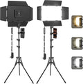 2 Pack LED Video Light with Barndoor, 20W Bi-Color LED Studio Lights Panel by Unknown