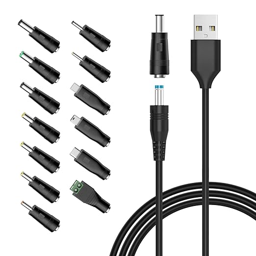 Powseed 5V Universal DC Power Cable, USB to DC Charging Cord by Powseed