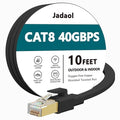 Jadaol Cat 8 Ethernet Cable 10 ft, 40Gbps 2000MHz Flat RJ45 S/FTP LAN Patch by Jadaol