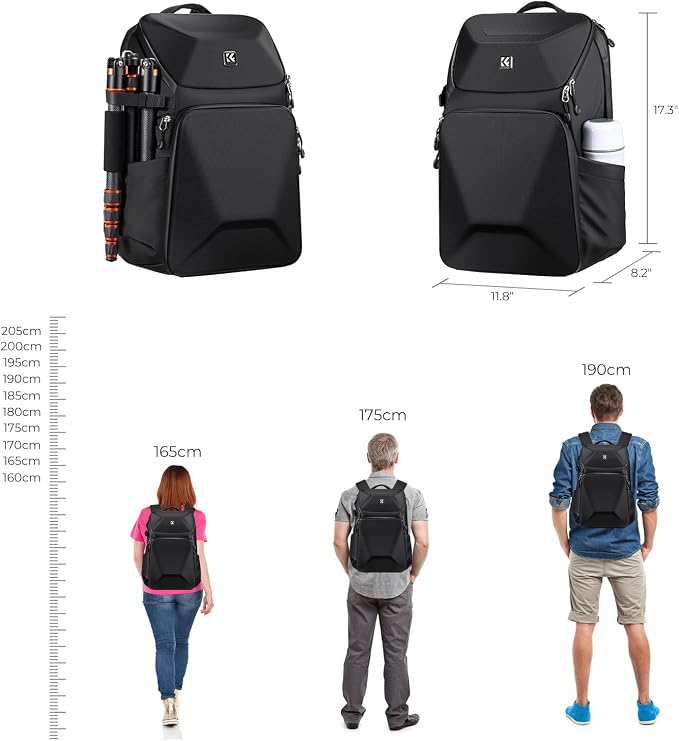 K&F CONCEPT Camera Backpack Hard Shell 20L Photography Camera Bag Hardshell Case - Image 7