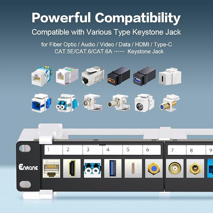 12 Port Blank Keystone Patch Panel Wall Mount 10inch - Image 3
