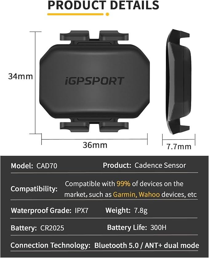 iGPSPORT BSC100S GPS Bike Computer Wireless, 2.6'' LCD Display 40H Rechargeable - Image 5