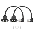 2Pcs 90 Degree Cat6 Ethernet Extension Cable 1FT, Left Angle RJ45 Male to by Maixbomr