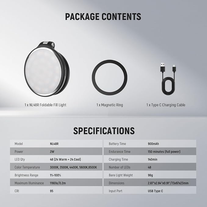 NEEWER Basics Magnetic LED Selfie Light Compatible - Image 9