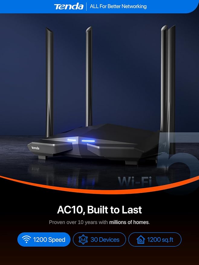 Tenda AC1200 WiFi Router, Dual Band Gigabit Wireless Internet Router - Image 3
