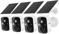 Hiseeu Solar Camera Security Outdoor, 4 Pack 100% Wireless 3K 4MP Surveillance by Hiseeu