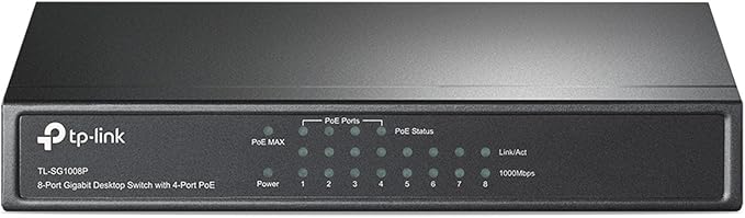 TP-Link TL-SG1008P V4 | 8 Port Gigabit PoE Switch | 4 PoE+ Ports @64W | Desktop by TP-Link