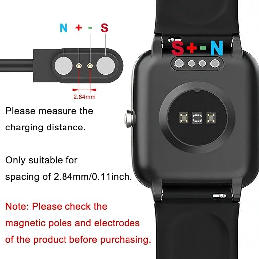 Vancle 2 Pack VeryFit Smartwatch Charger Cable, Magnetic USB Charging Cable - Image 2