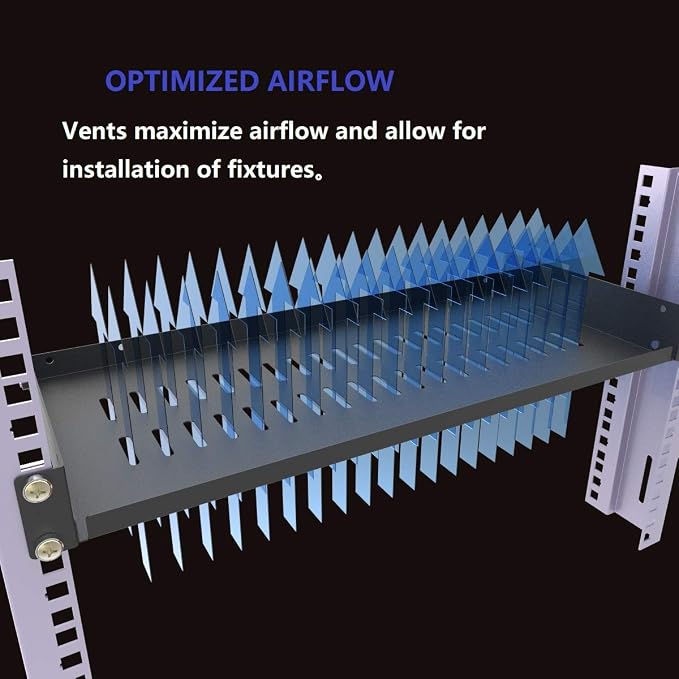 2 Pack of 1U Disassembled Vented Cantilever Server Rack Mount Shelf 8" Deep - Image 6