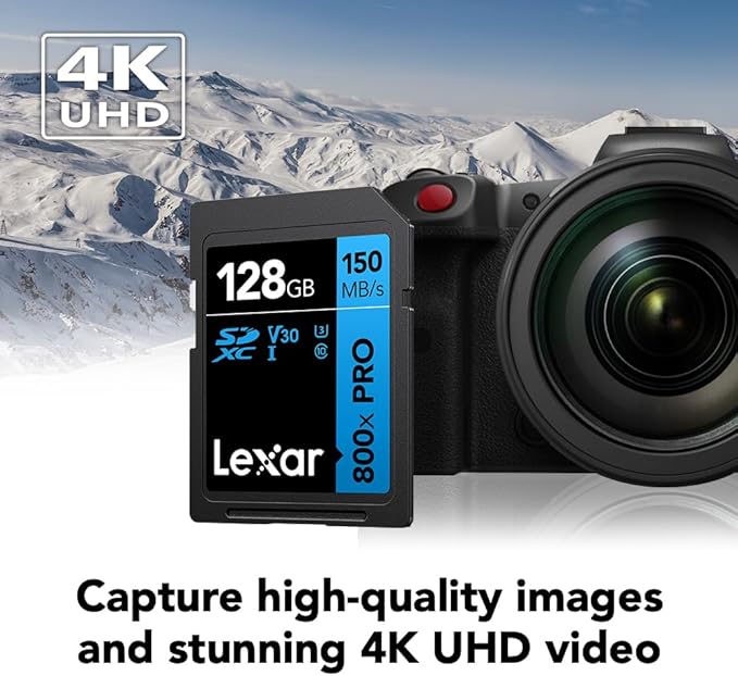 Lexar 128GB High-Performance 800x PRO SD Card, - Image 3