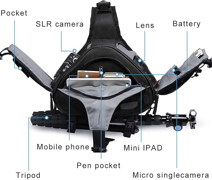 CADeN Camera Bag Sling Backpack Camera Case Waterproof - Image 4