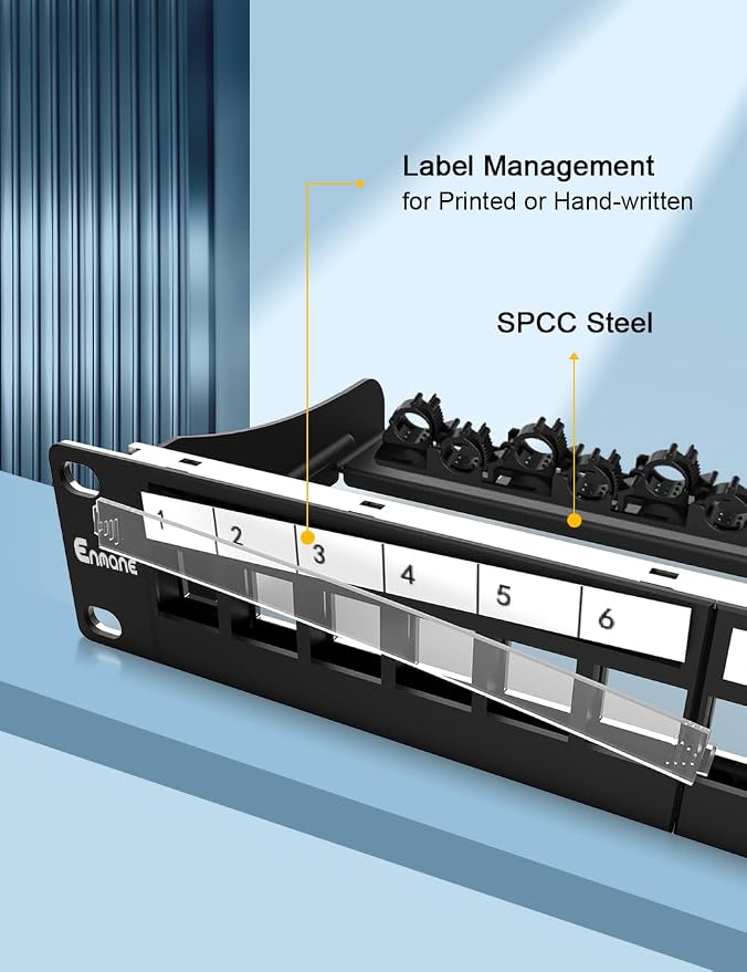 12Port Blank Keystone Patch Panel 1U Keystone Patch Panel 10 Inch Shielded - Image 2