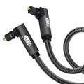 EMK 【Upgraded】 Double 90 Degree Optical Audio Cable Free-Rotating Toslink Plug by EMK
