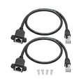 2Pcs Cat6 Shielded Ethernet Extension Cable 1FT, RJ45 Male to Female Panel Mount by Aurorapath