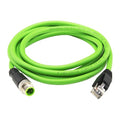 M12 to Rj45 Ethernet Cable Shielded, Industrial Field-wireable M12 4 Pin D Code by Lonlonty