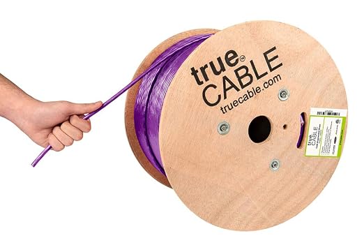TRUE CABLE Cat6A Riser, Bulk Ethernet Cable, 23AWG Solid Bare Copper, by trueCABLE