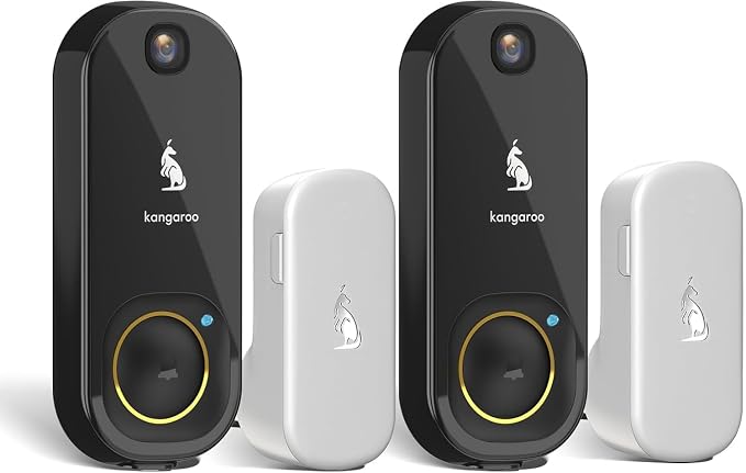 Kangaroo Wireless Doorbell+Chime, HD Camera, Easy Setup, Battery Power by Unknown